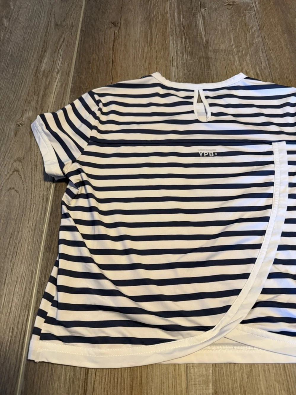abercrombie kids Light Blue and White Striped Tee